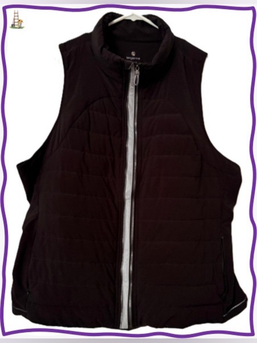 TANGERINE-Black Quilted Puffer Vest